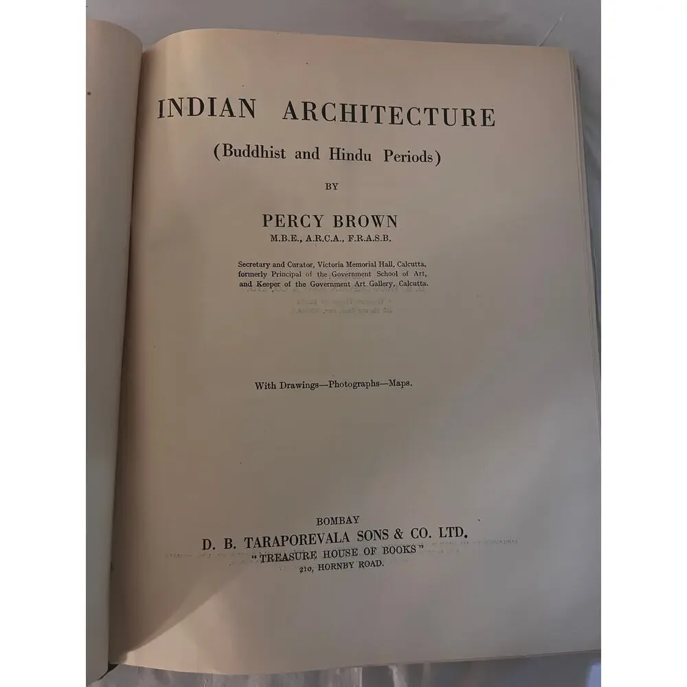 Indian Architecture Buddhist Hindu Percy Brown 2nd Ed HC Illustrated Bombay